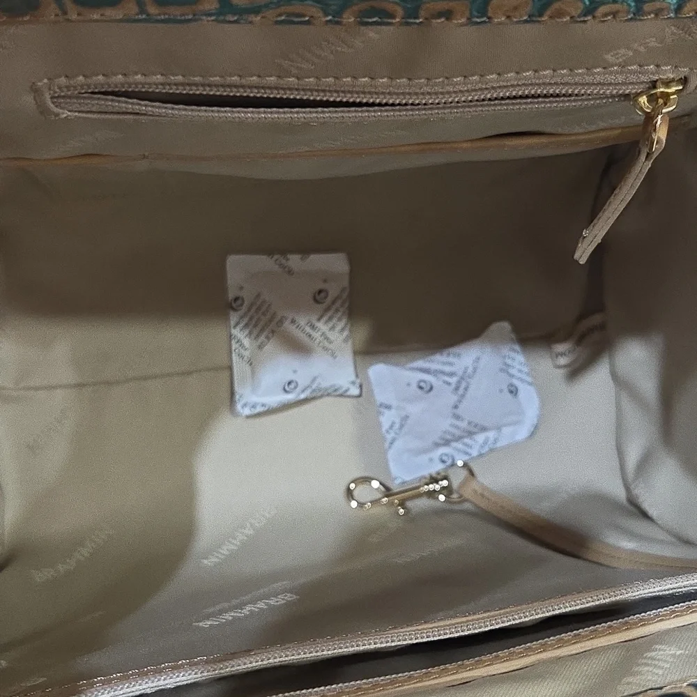 💛▪️Brahmin▪️small Caroline Mineral Blue Fremont Satchel + Veronica wallet Set